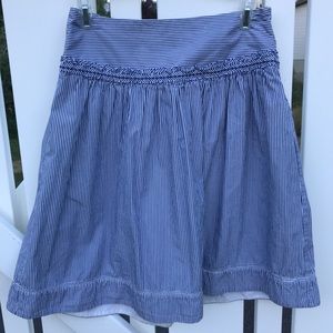 Y2K American Eagle Blue and white pinstripe skirt